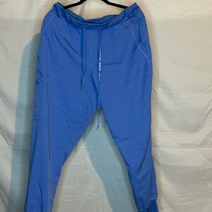 Med Couture Blue Joggers with Elastic Waistband and Drawstring